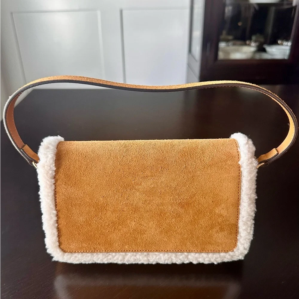 Gucci 1955 Horsebit Mini Shearling Trim Shoulder Bag - Picture 4 of 9